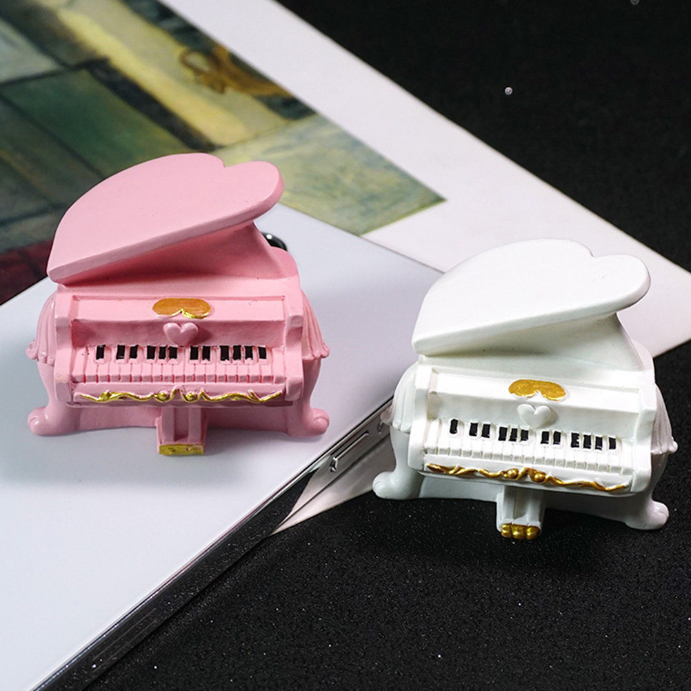 Musical Instrument Photo - 2Pcs Mini Piano Decorative Resin Musical