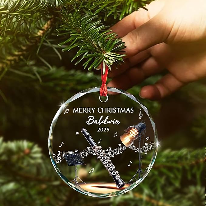 Musical Instrument With Names - Awesome Piccolo Glass Ornament Gift for