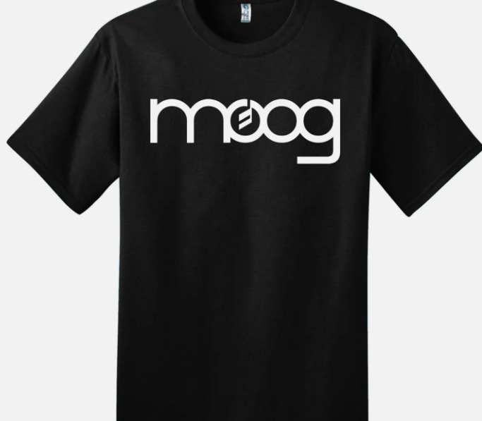 Musical Instrument Synthesizer - Moog Black T Shirt Logo Synthesizer