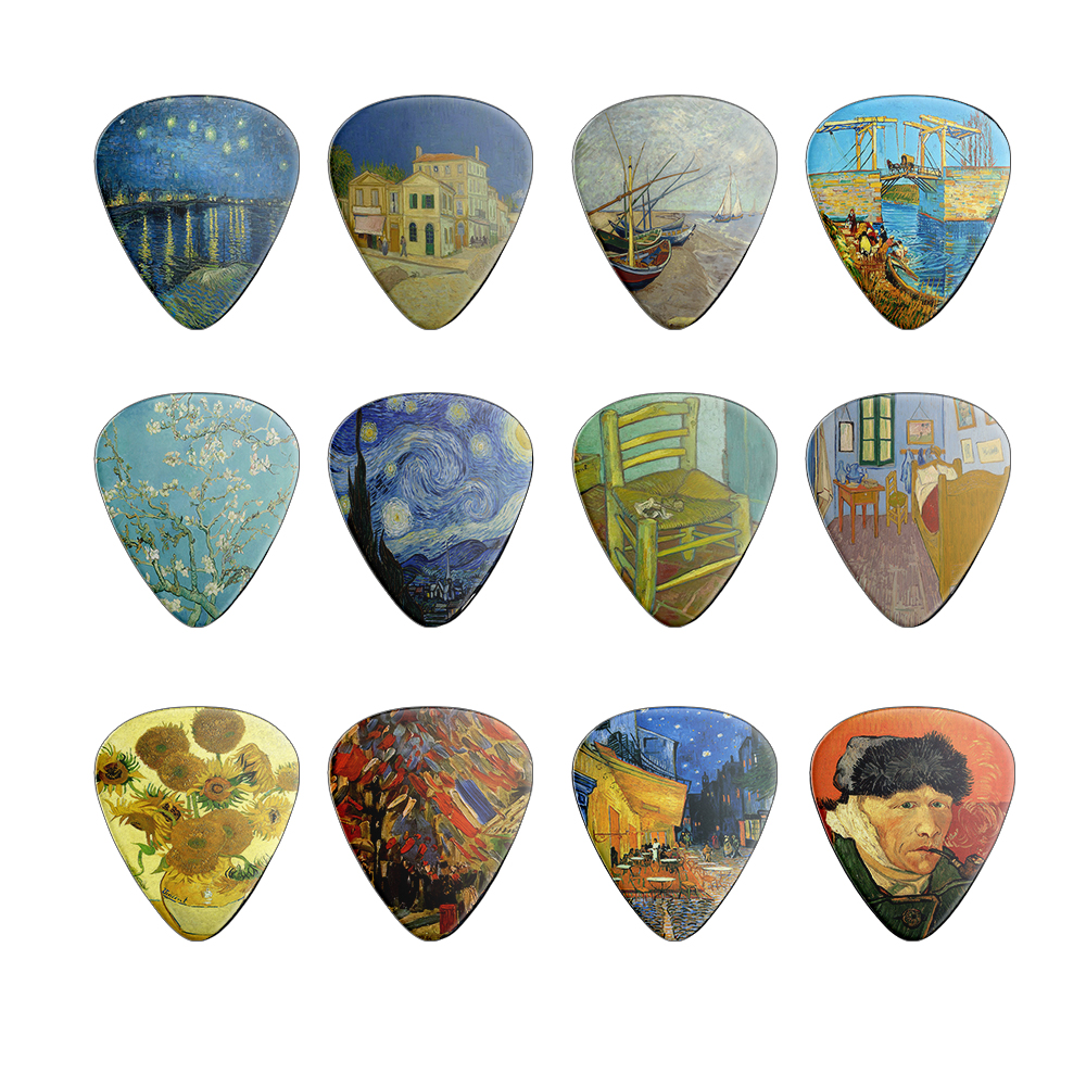 Musical Instrument Photo - 12pcs/Set Van Gogh Themed Guitar Picks