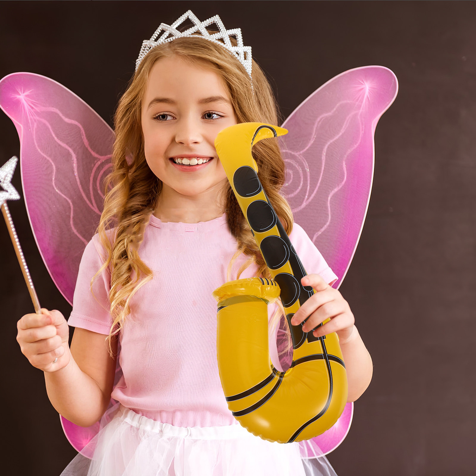 Musical Instrument Photo - 3Pcs Inflatable Saxophone Balloons Realistic Detail