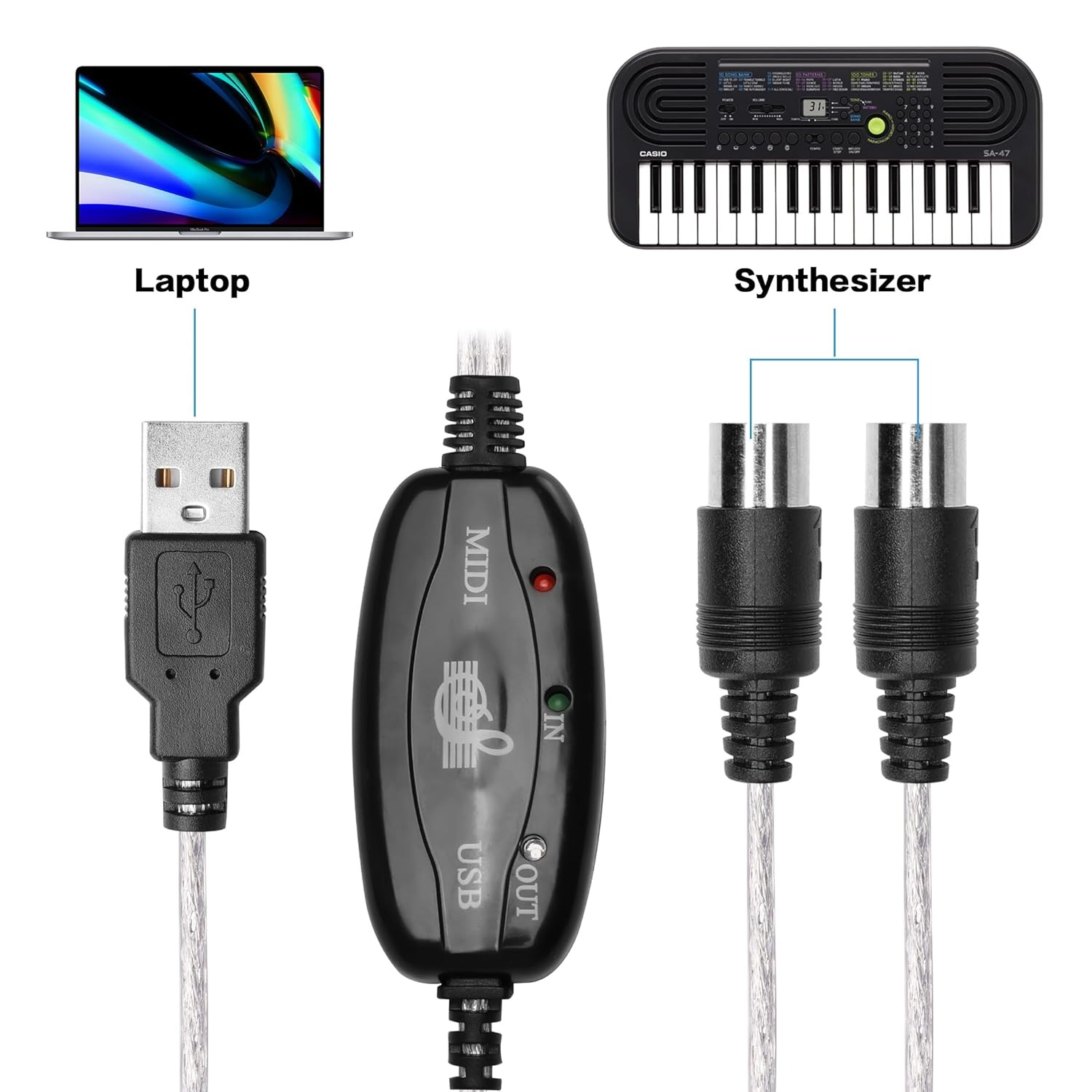 2M USB to 5 Pin MIDI Cable Con - Musical Instrument Synthesizer review and price