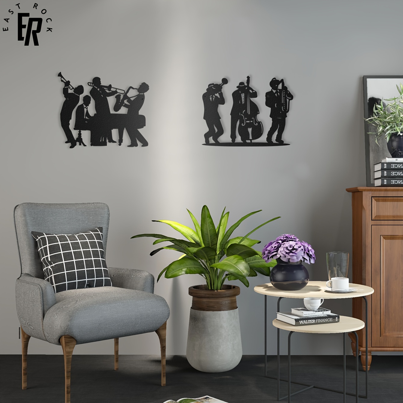Metal Musician Silhouette Wall - Musical Instrument Logo review and price