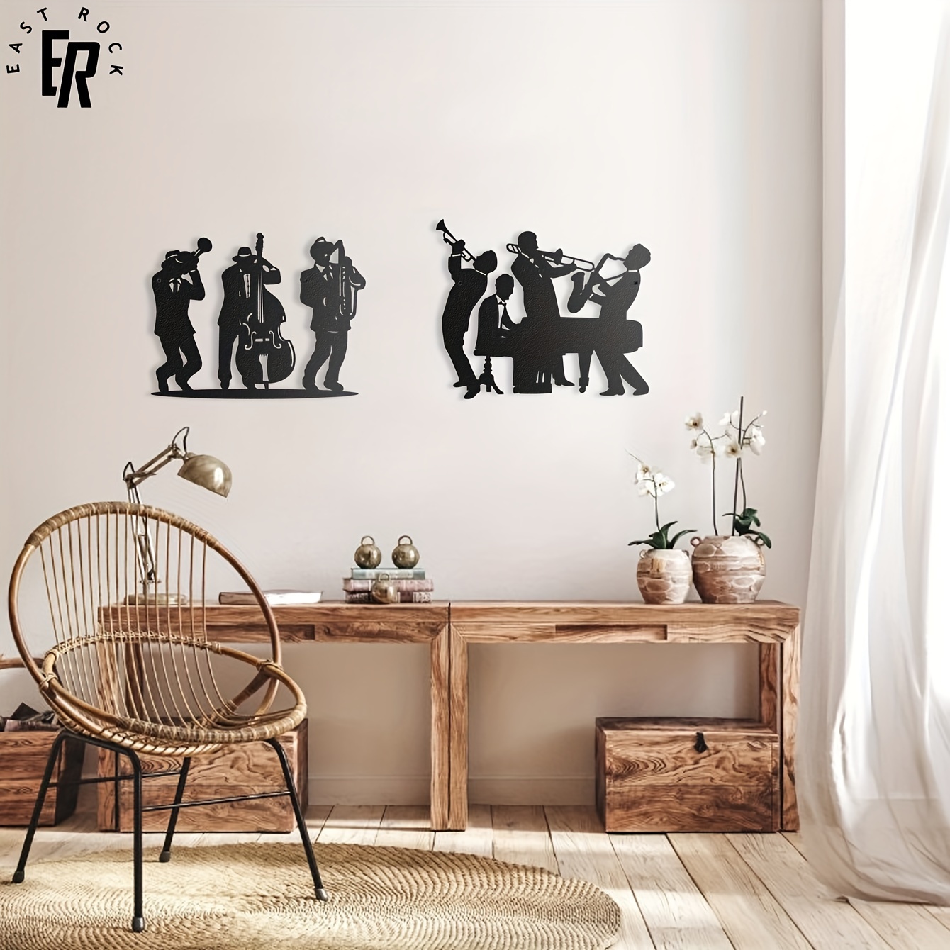 Metal Musician Silhouette Wall - Musical Instrument Logo review and price