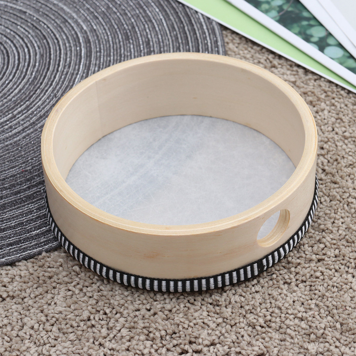 Natural Wooden Tambourine Smal - Musical Instrument Tambourine review and price