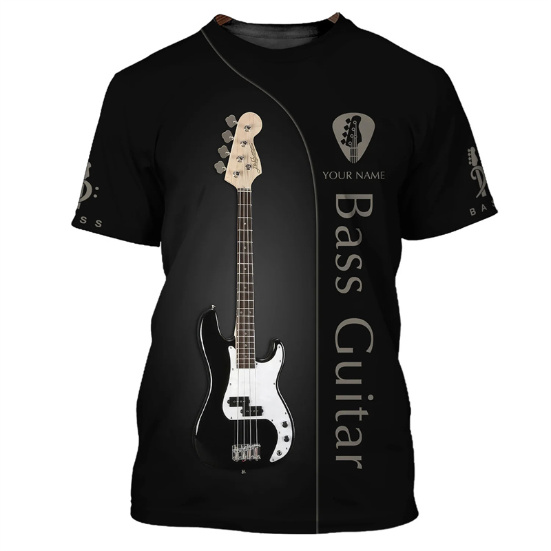 Fashion Guitar Bass 3D Print T - Musical Instrument With Names review and price