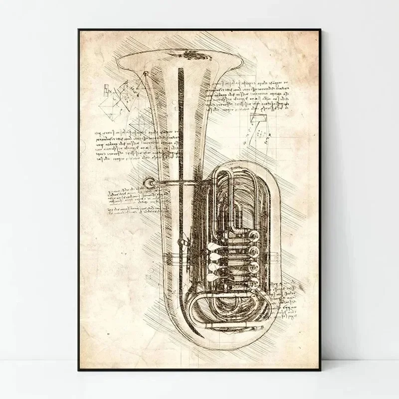 Inspired Sketch Canvas Paintin - Musical Instrument Photo review and price