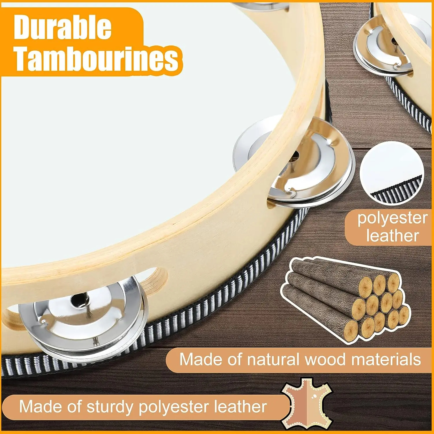 Miwayer Wooden Tambourine with - Musical Instrument Tambourine review and price