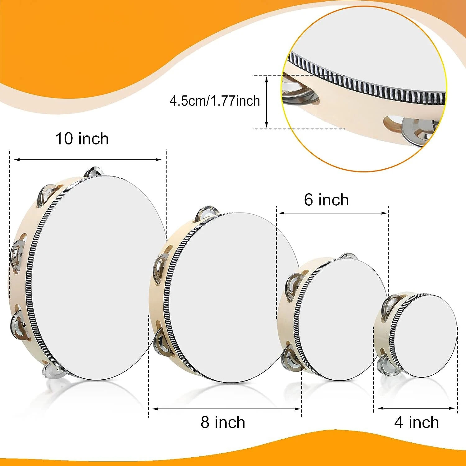 Miwayer Wooden Tambourine with - Musical Instrument Tambourine review and price