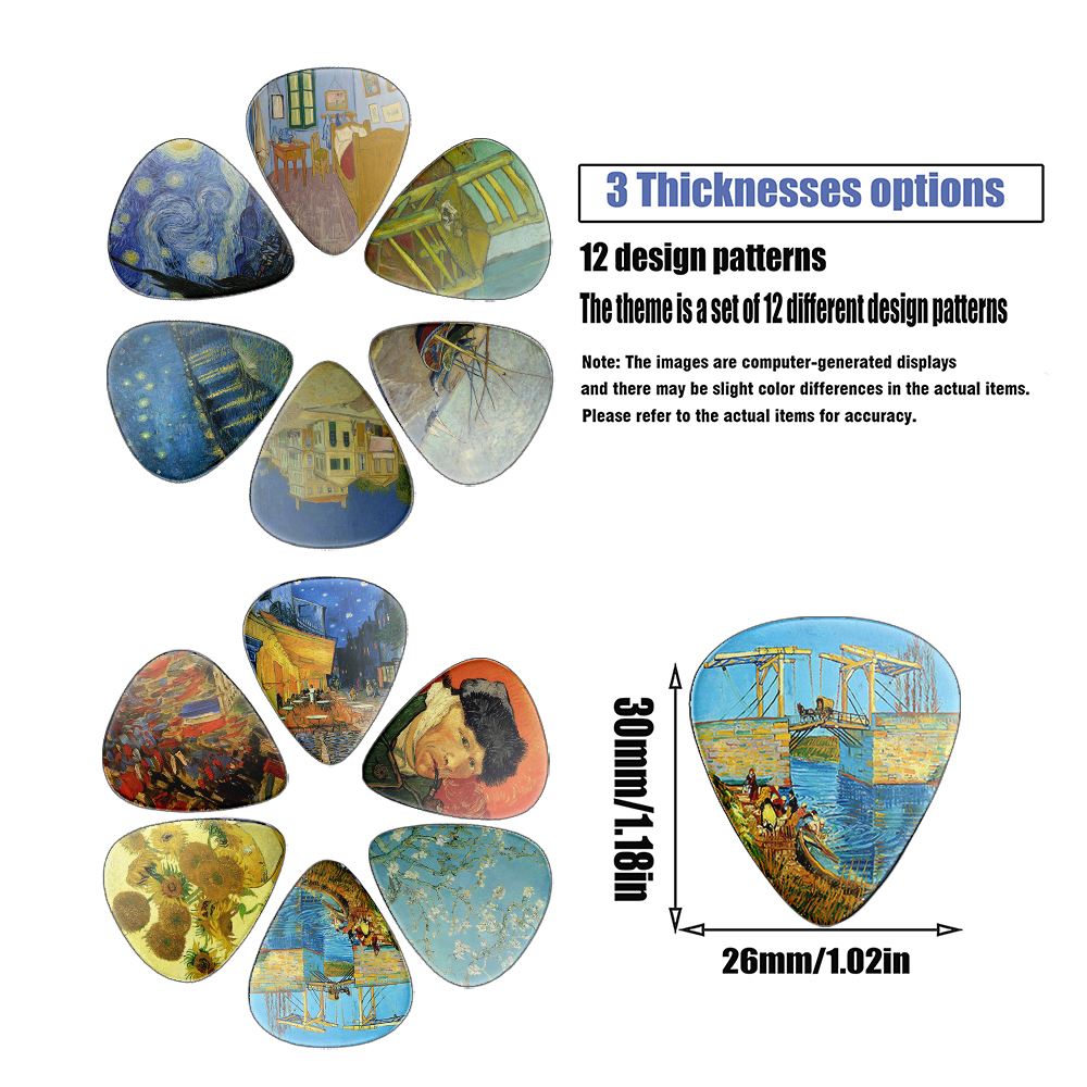 12pcs/Set Van Gogh Themed Guit - Musical Instrument Photo review and price